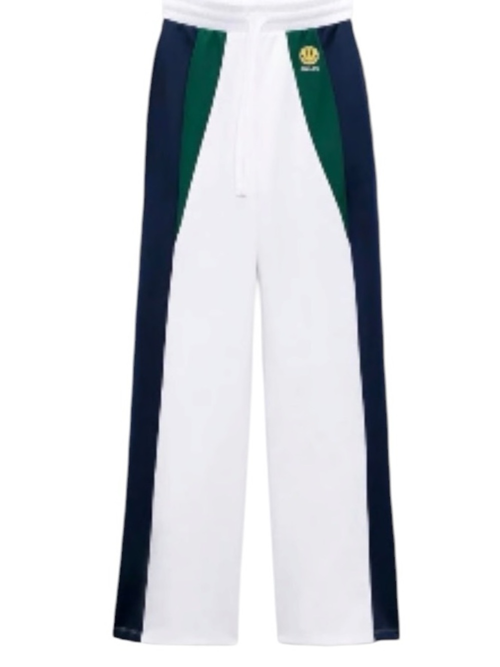 Zara Limited Edition Smiley white, navy,  green wide-leg jogger sweatpants small